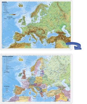 2-seitige Schreibunterlage Europa physisch / politisch