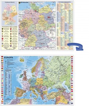2-seitige Schreibunterlage fürs Büros Europa / Deutschland