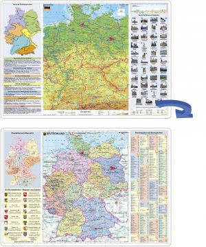 2-seitige Schreibunterlage Deutschland physisch / politisch
