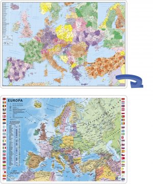 2-seitige Schreibunterlage Europa PLZ Bereiche / politisch